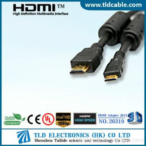High Speed Mini HDMI to HDMI Cable with Ferrite Cores